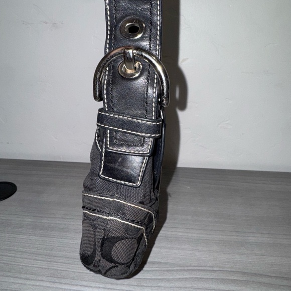 Coach 10296 Small Soho Black Signature C Canvas Shoulder Bag Y2K Vintage Authen - Picture 7 of 16